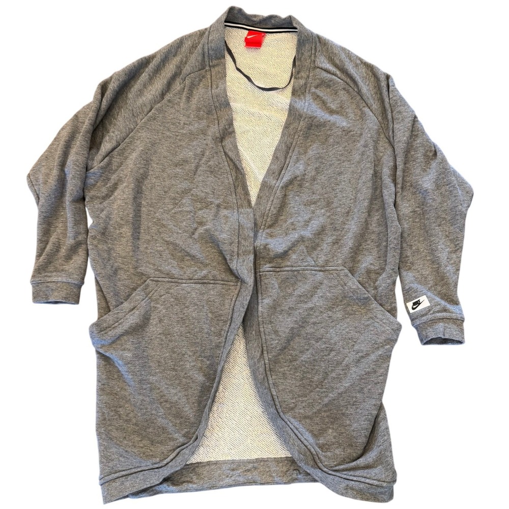 Nike Sportswear Womens Open Front French Terry Cardigan Heather Gray S